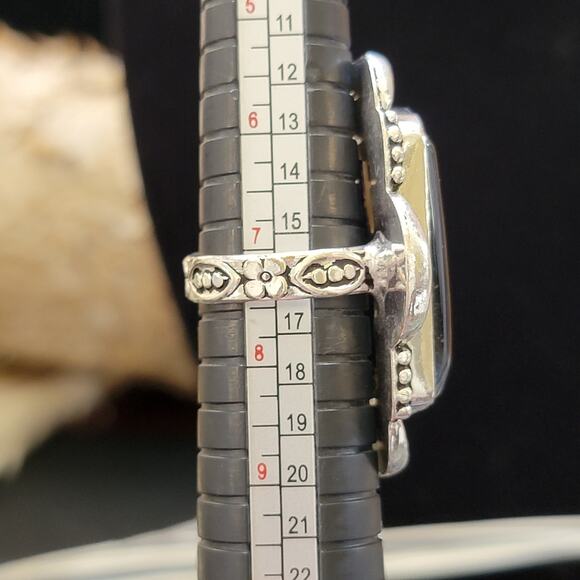 Black Stone Statement Ring, Sterling Silver Ring, 1.27 Inch Stone, Size 7.25 - Picture 9 of 9